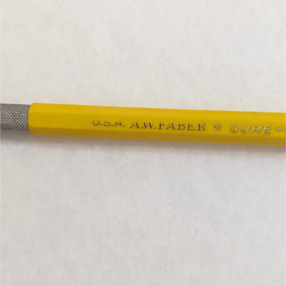 Vintage Yellow A.W. FABER USA Sure Grip 6803 Graphing Mechanical Lead Holder
